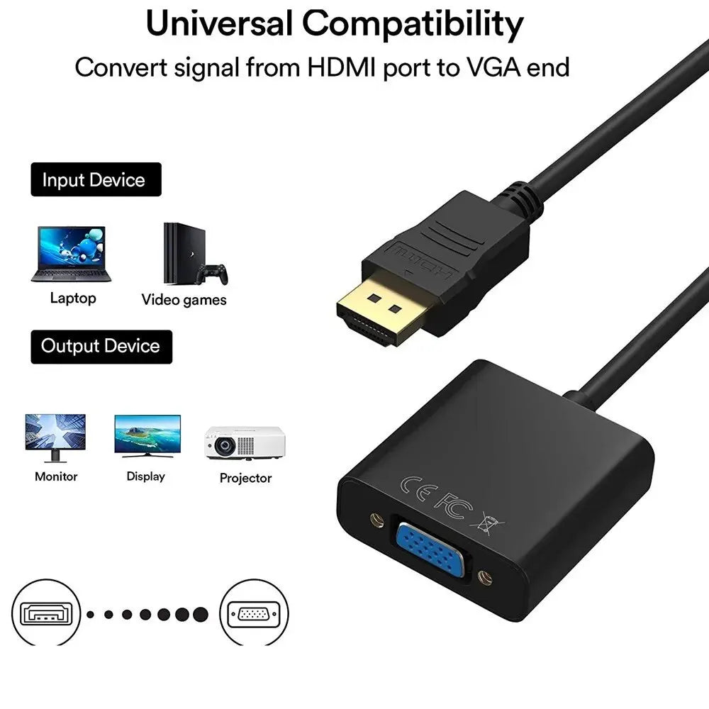 High Speed HDMI To VGA Cable HDTV Converter With Audio HD 1080P HDMI Male To VGA Female Converter Adapter for Laptop PC TV Zpaxo