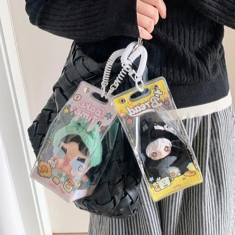 Clear Dustproof Kawaii Doll Display Bag Cute Cartoon Printed PVC Zpaxo