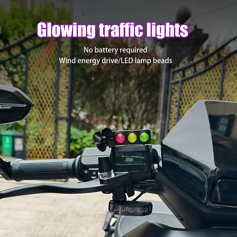 Wind-Driven LED Bike Light – Traffic Light Decoration