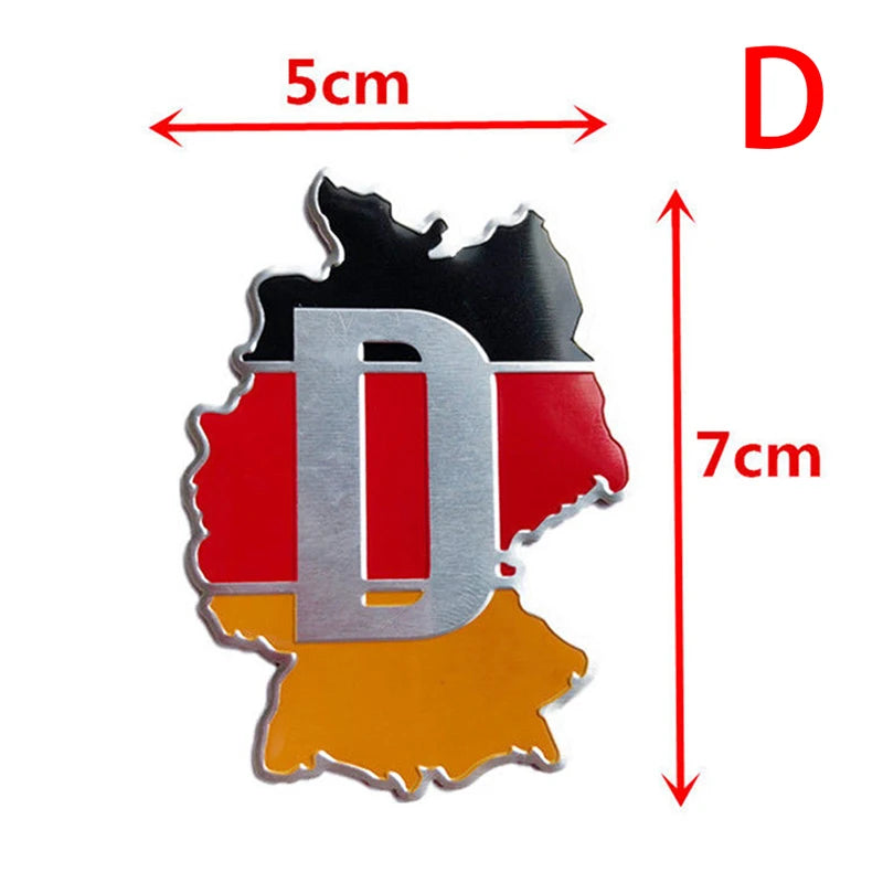 CM3D Aluminium Auto Car Emblem Germany German Flag Logo Grille Badge Zpaxo D