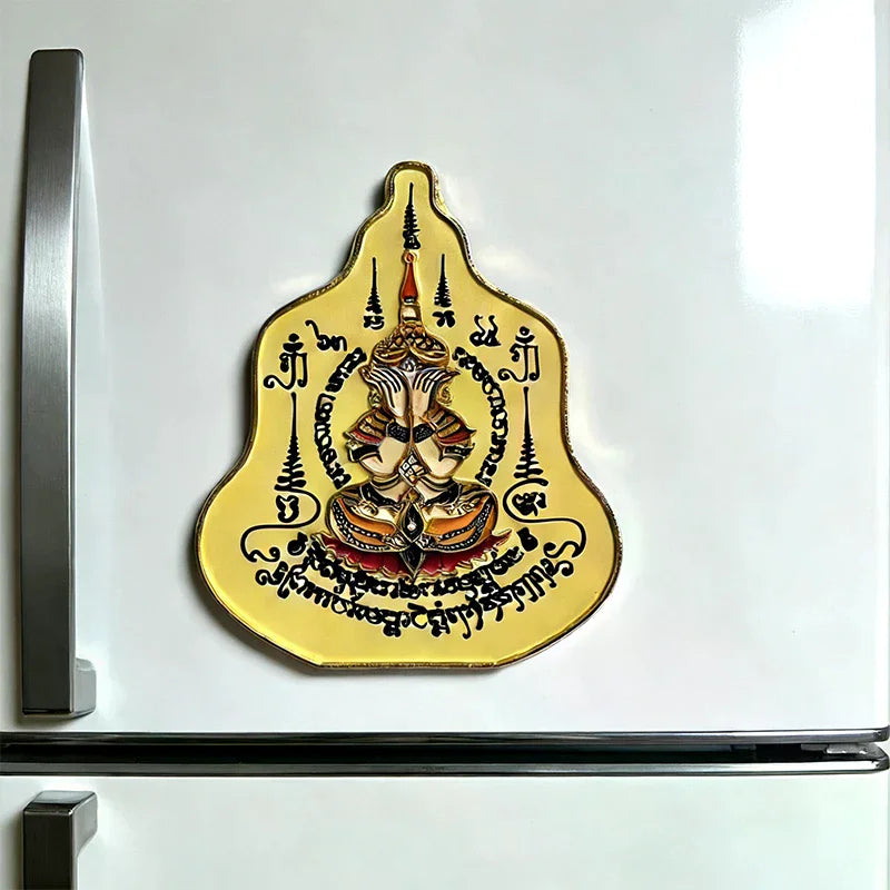Thai Buddha Fridge Magnet Phra Pidta Phra Rahu Design Lucky Charm Prevent Disasters Home, Kitchen, Office Decor, Perfect Gift Zpaxo