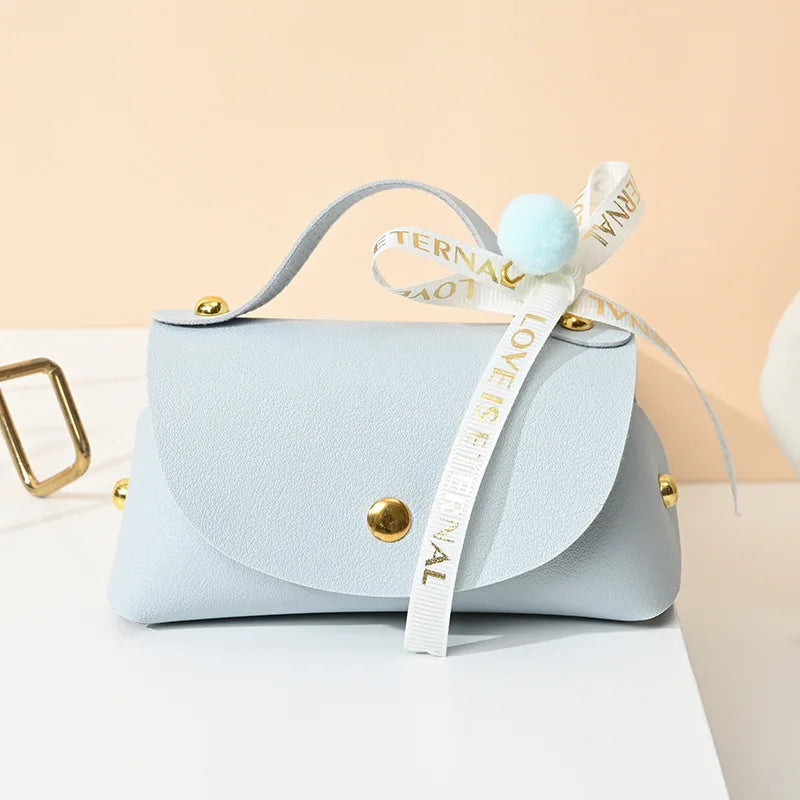 Leather Gift Bag Bow Ribbon – Mini Candy Favour Box | Party