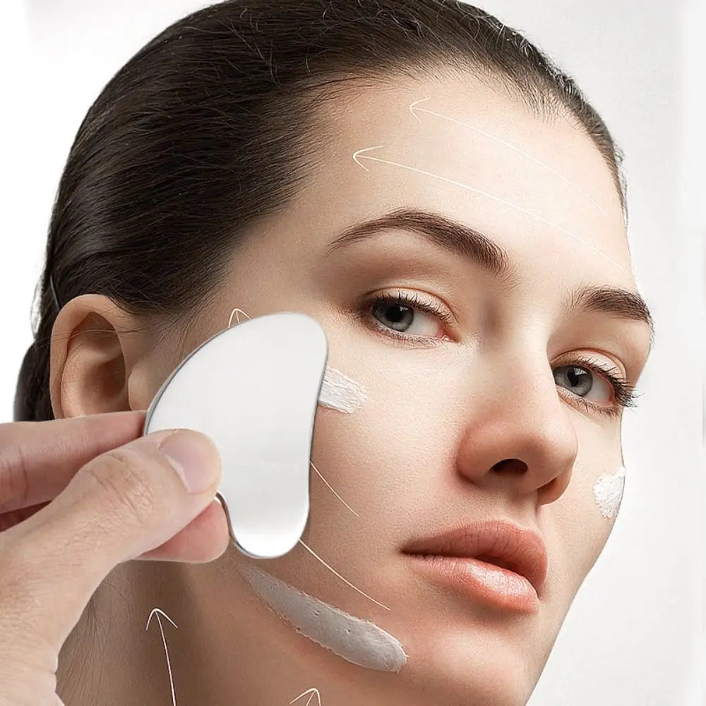 Stainless Steel Gua Sha Scraper Heart Shape Universal Face Massager Zpaxo