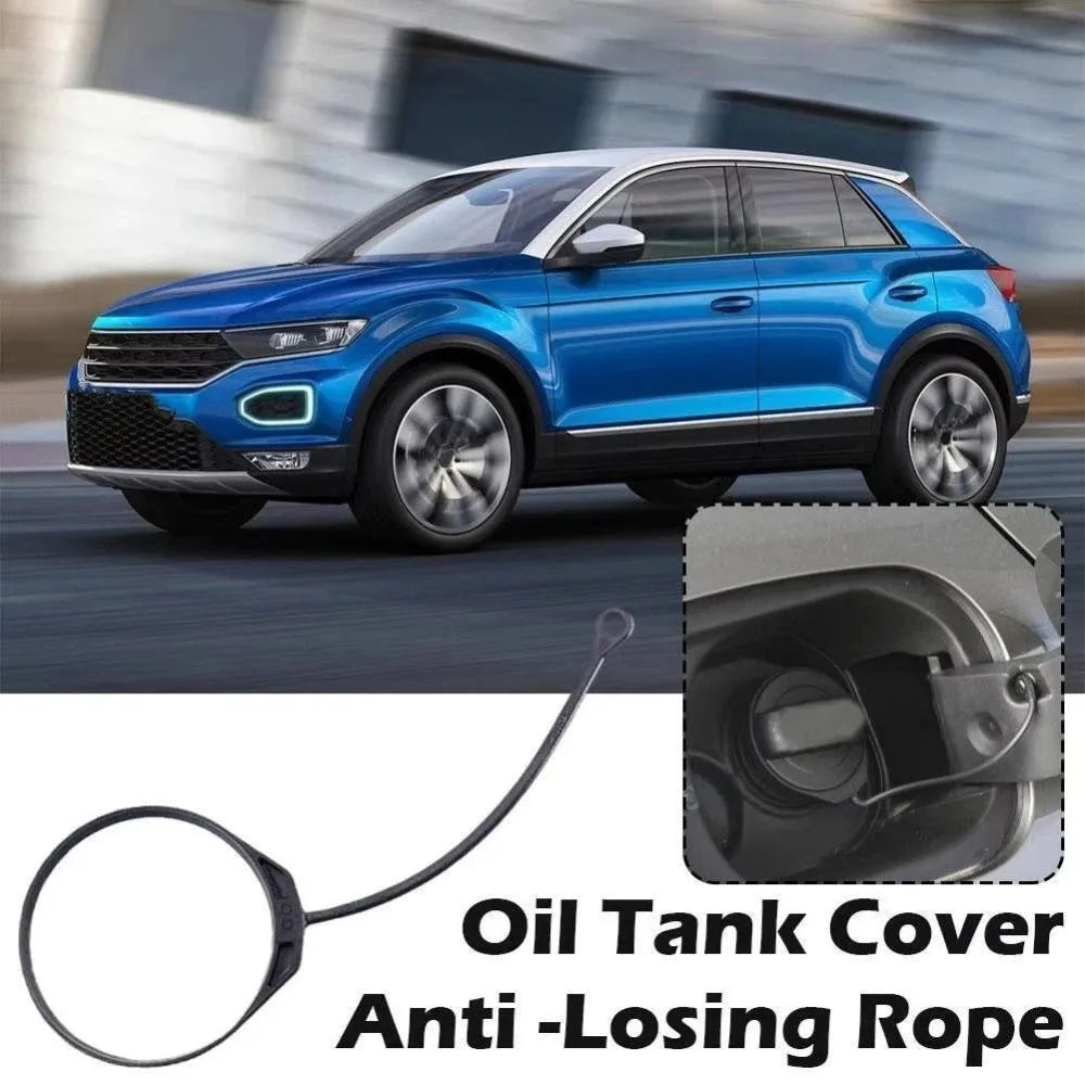 Black Car Fuel Tank Cap Rope Durable Anti-lost Design Anti Loss Cord Zpaxo