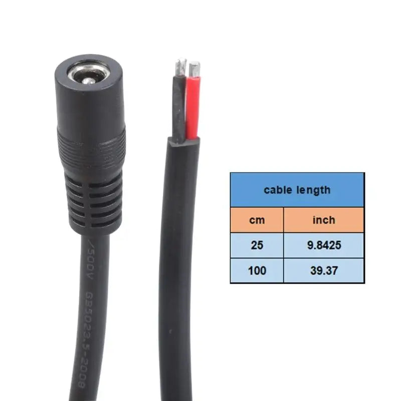 652F 16AWG DC5525 Female Barrels Connectors Power Cord Conductivity Zpaxo