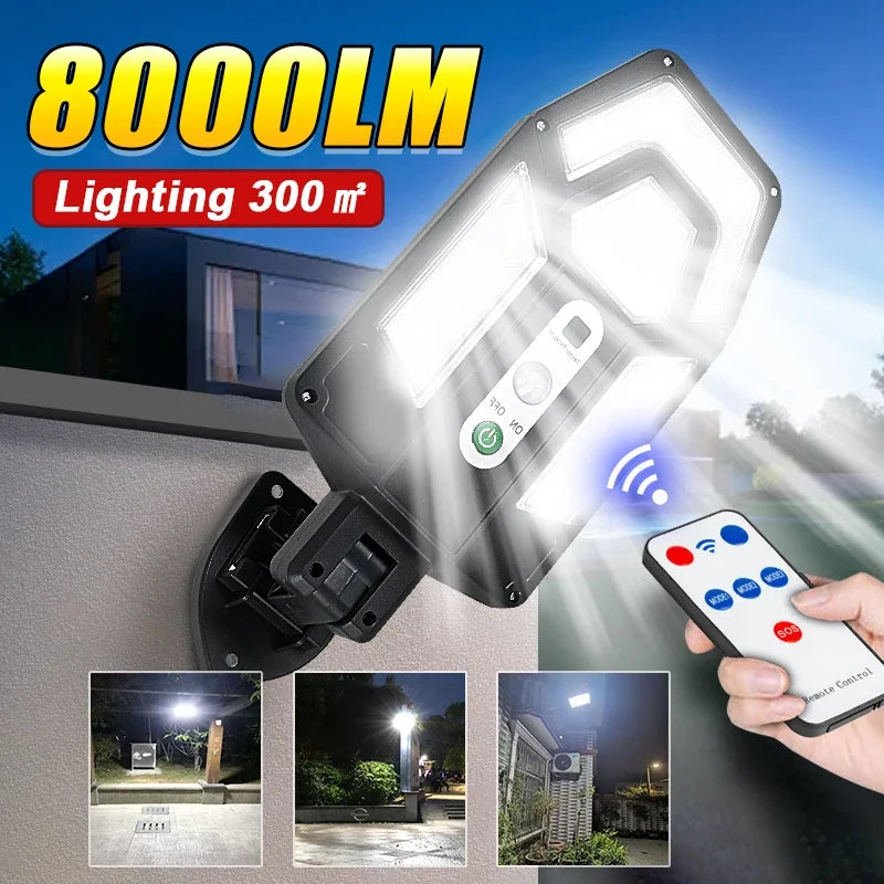 8000LM Solar Outdoor Wall Light – 55 LED Motion Sensor Lamp Solar Outdoor Light Zpaxo
