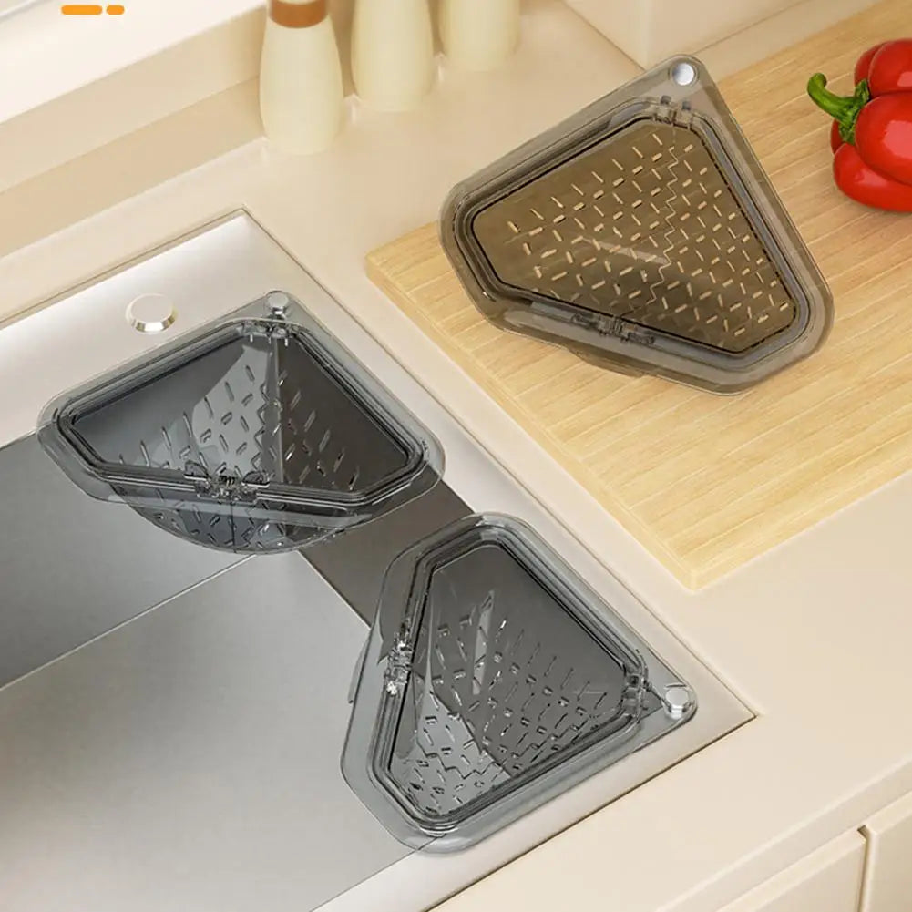 Magnetic Corner Sink Drain Basket – No-Drill Food Strainer Sink Drain Basket Zpaxo