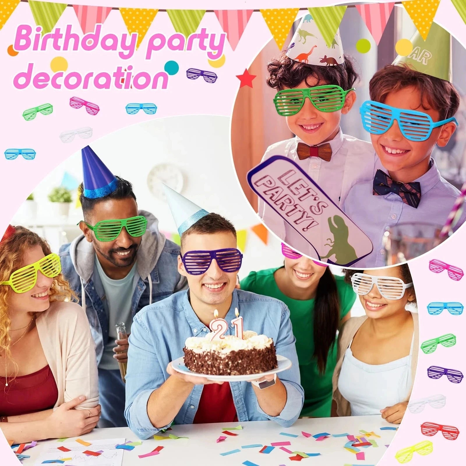 Shutter Shades Glasses Sunglasses Neon Eyewears Blinded Party Favors