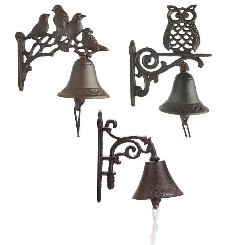 Door Bell Cast Iron Antique Country House Look, Loud Sound, Front Door Wall Bell, Garden Decoration, Weatherproof Zpaxo