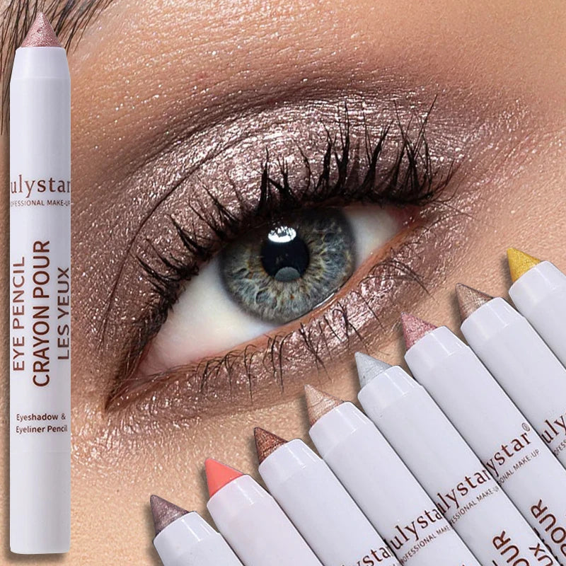 17 Colors Pearly Matte Eyeshadow Stick Crayon Makeup Smudge-Proof & Waterproof High Pigmented Shimmer Eyeshadow Eyeliner Pencil Zpaxo