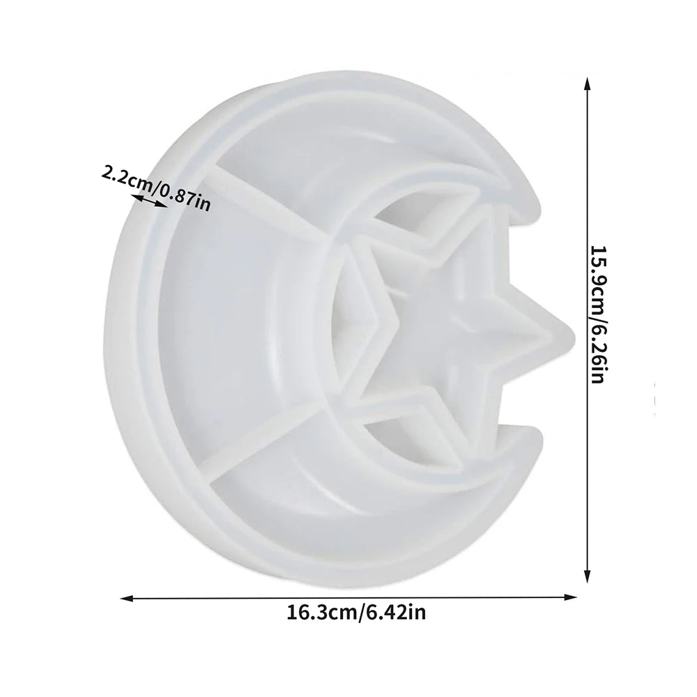Moon Star Tray Silicone Resin Mold Crescent Jewelry Display Storage Tray Crafts Casting Mould Home Decor Zpaxo J2527