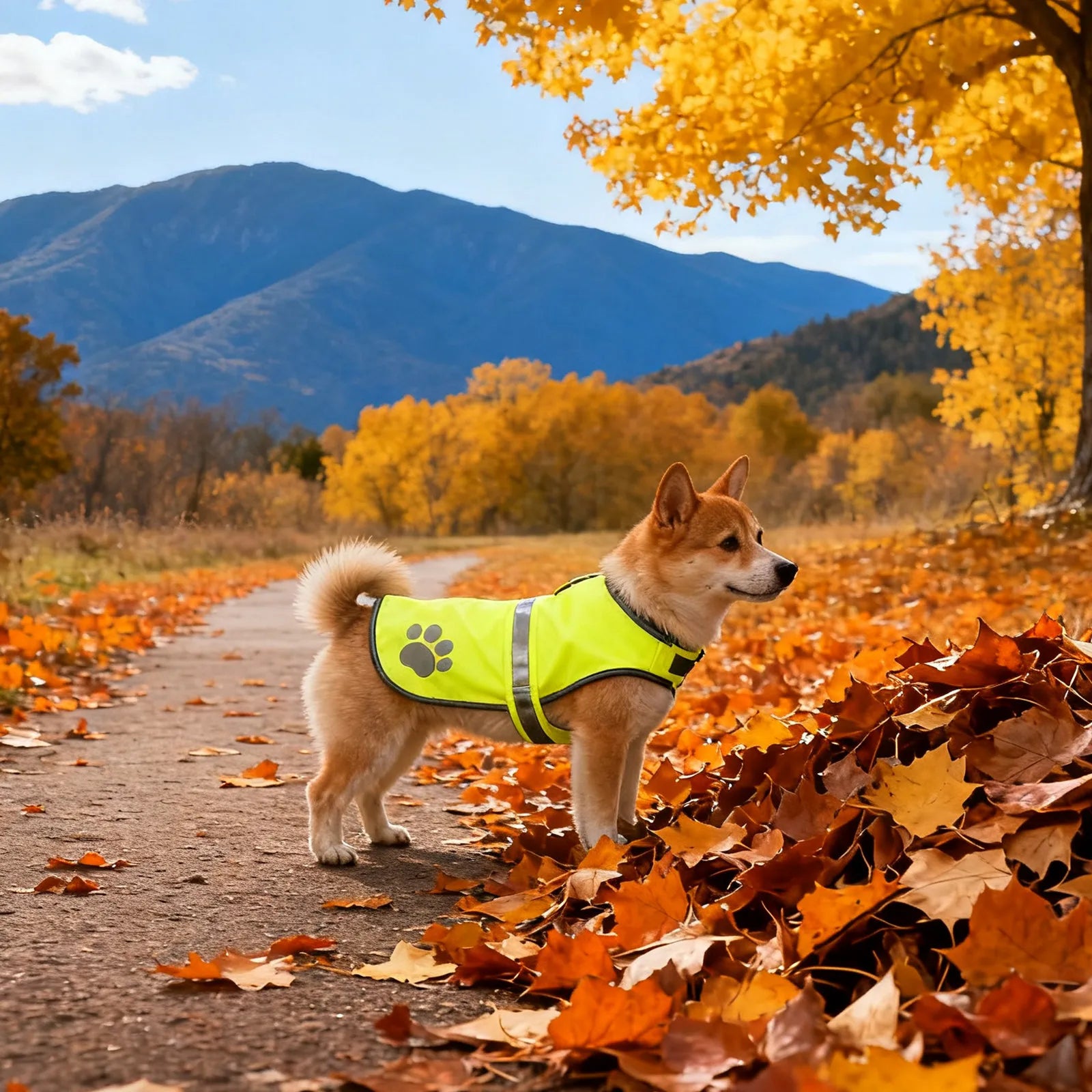 Small Dog Reflective Vest Visibility Fluorescent Orange Adjustable