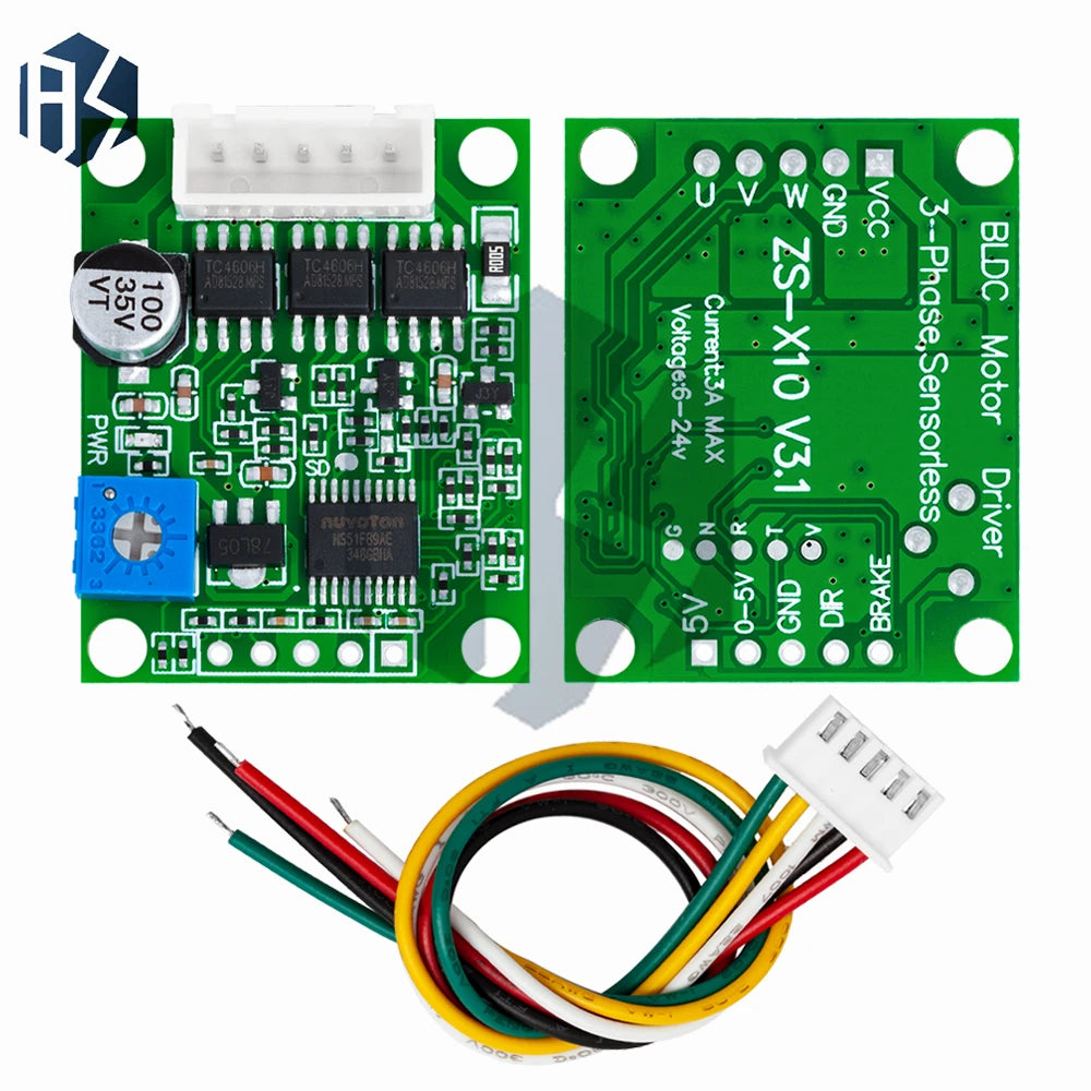 6-20V DC 60W BLDC Motor Driver Board Speed Controller 3-Phase Zpaxo