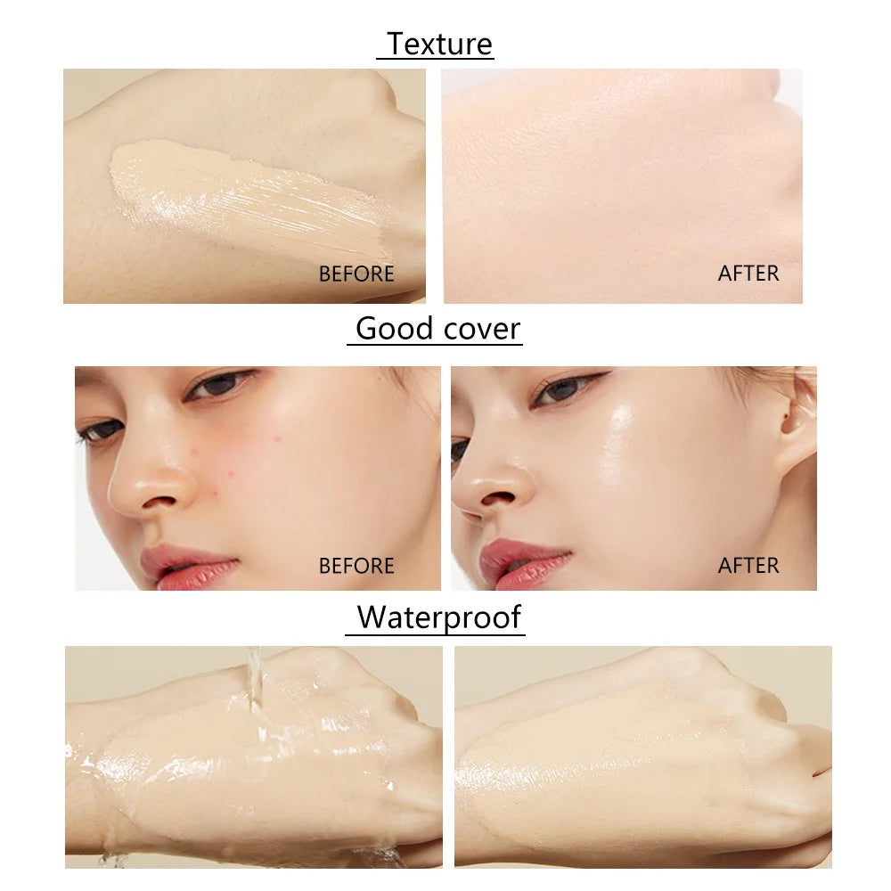 HISYI Moisturizing contour foundation whitening waterproof and sweat-proof makeup concealer long-lasting makeup cosmetics Zpaxo