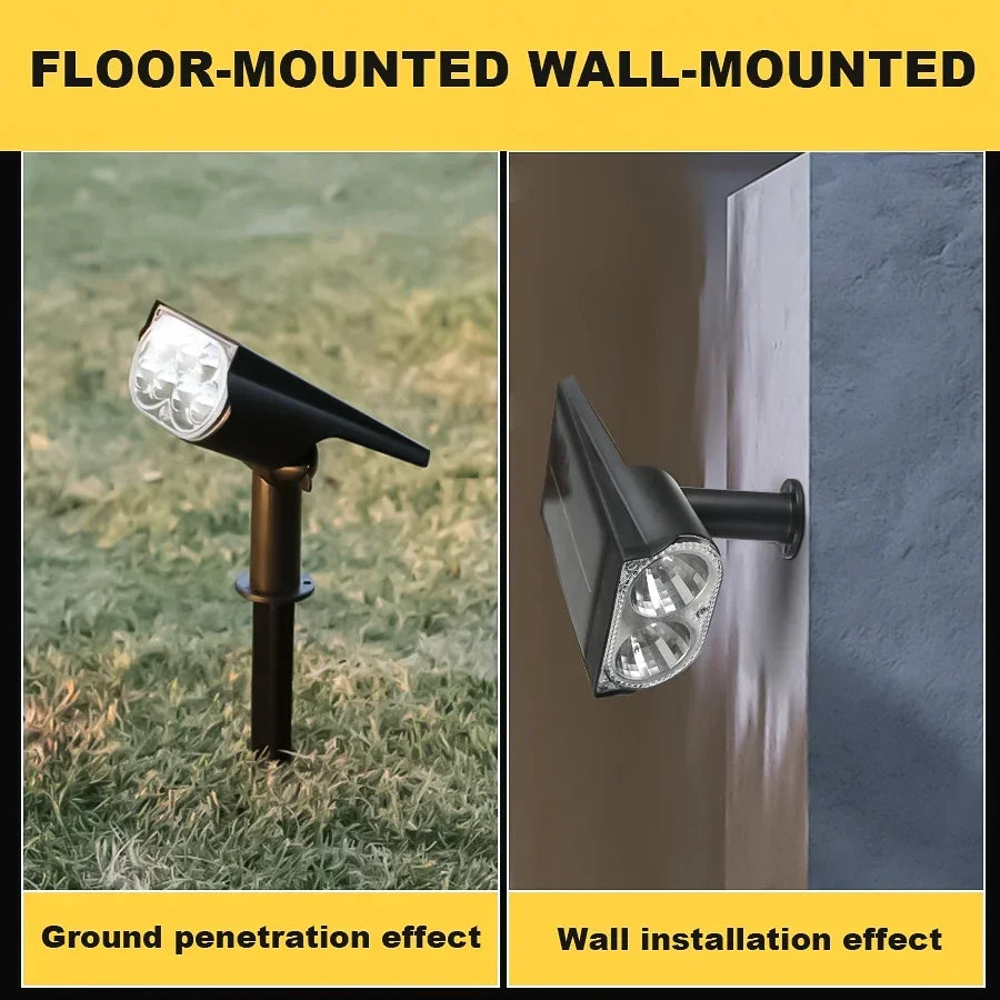 2-LED Solar Spotlight – IP54 Waterproof Outdoor Garden Lamp Solar Garden Spotlight Zpaxo