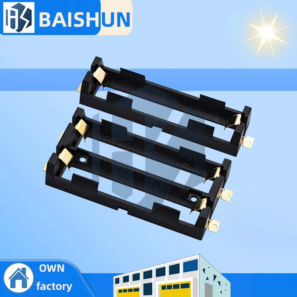 1-10PCS 1/2-Cell 18650 Battery Holder – Bronze Pins DIY Power Bank Case (Wholesale Dropship) Zpaxo
