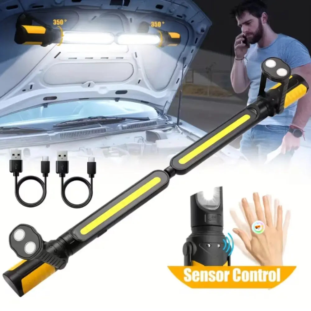 1400LM LED Mechanic Work Light 4400mAh Rechargeable Magnetic Base COB