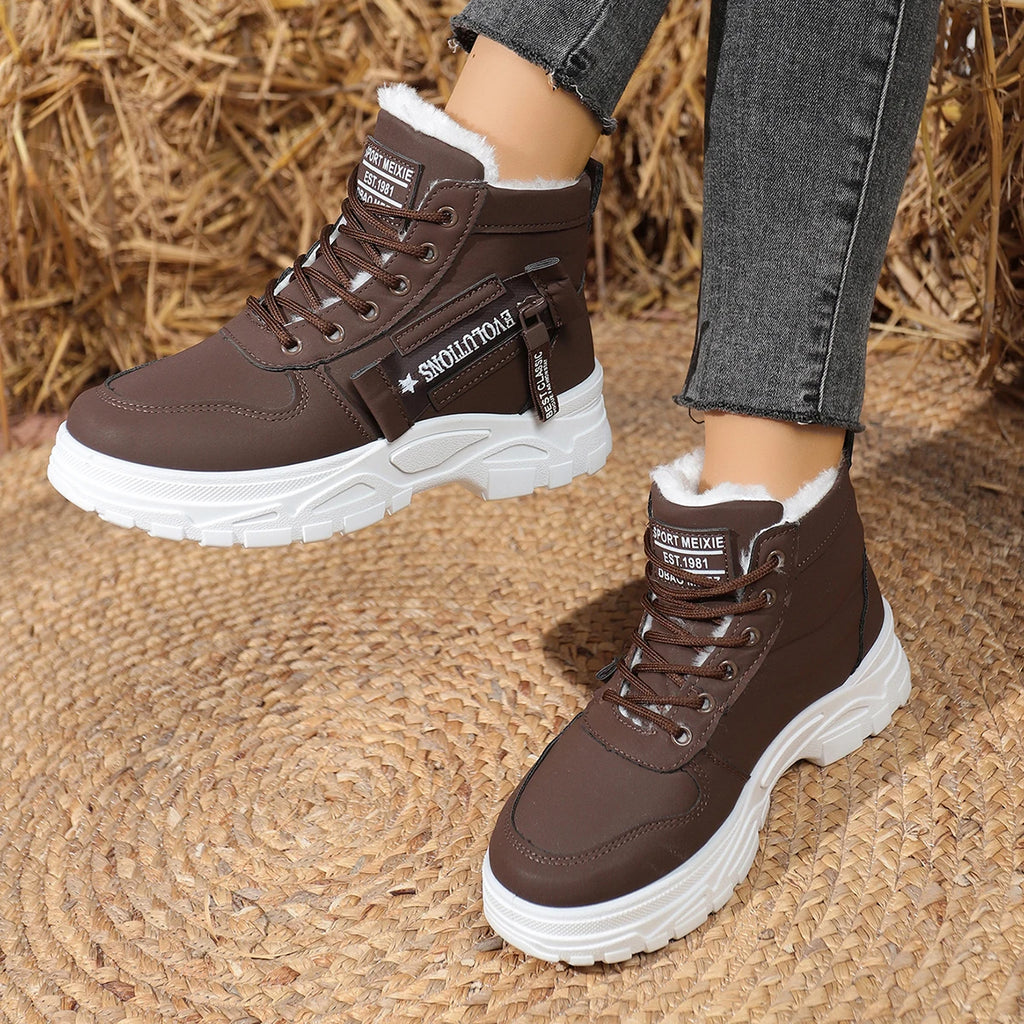 Retro Winter Snow Boots for Women Casual High-top Shoes Warm Women Sneakers Platform Ankle Boots Zapatillas De Mujer New Boots Zpaxo
