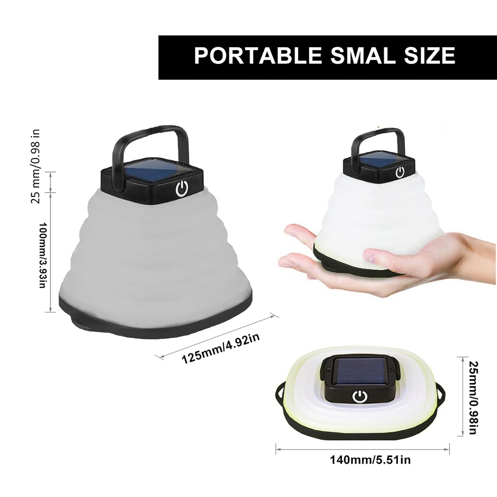 Solar LED Camping Lantern Light Portable USB Rechargeable Foldable Zpaxo