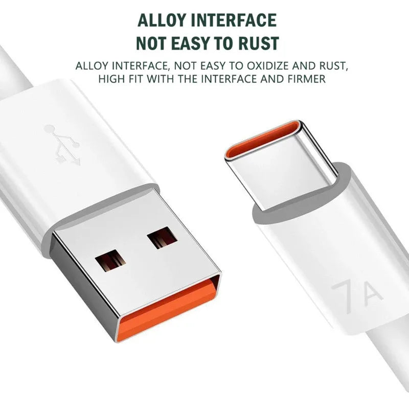 100W USB-C Fast Charging Cable 7A – Huawei Xiaomi OnePlus