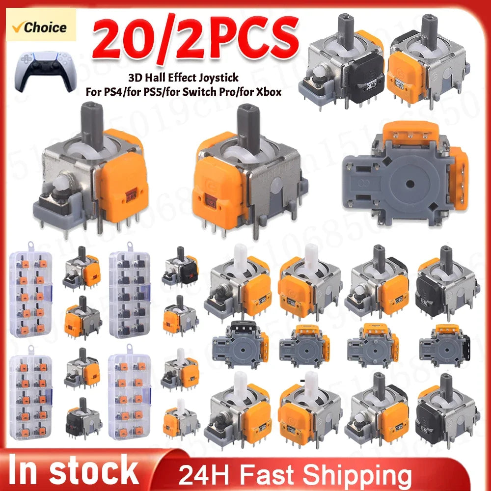 10-2Pcs 3D Hall Effect Joystick Module for XBox/Switch/PS4/PS5 Repair Parts Joystick Module Controller No Drifting Thumbsticks Zpaxo