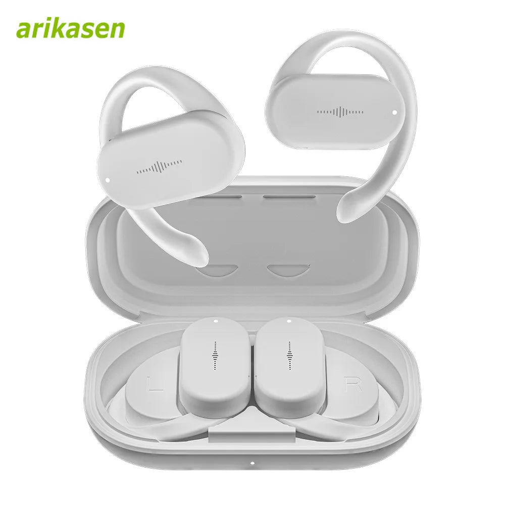 Wireless Headphones TWS Open Ear Rotatable Earhooks Bluetooth 5 3 Zpaxo WHITE