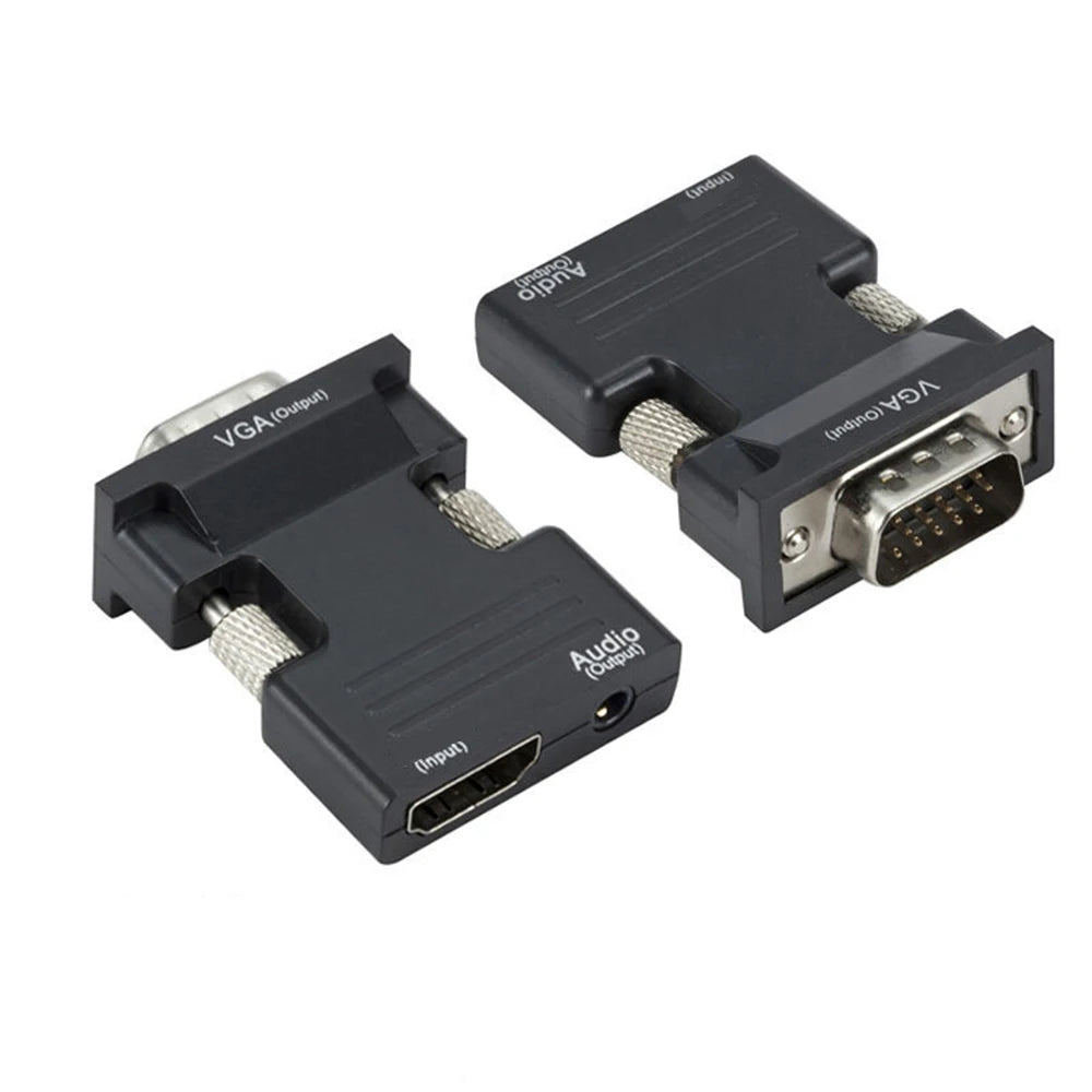 HDMI-Compatible Female to VGA Male Convertor 1080P Signal Output Converter with Audio Adapter with Audio Cables 1080P Zpaxo