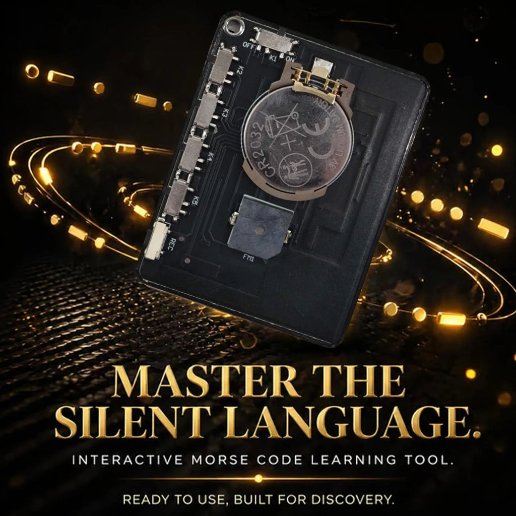 LED Morse Code Trainer Card Pocket-Sized Portable Encryption Practice Device Lightweight Morse Code Practice Trainer for Adult Zpaxo