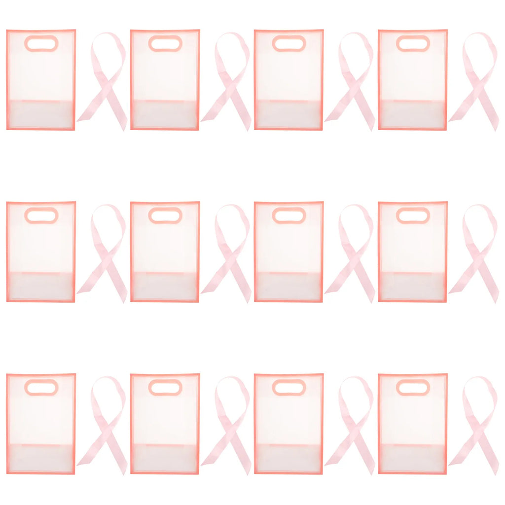 15Pcs Transparent Pink Reusable Gift Bags Foldable Party Favor Pouches Wedding Bridal Shower Birthday Treat Bags