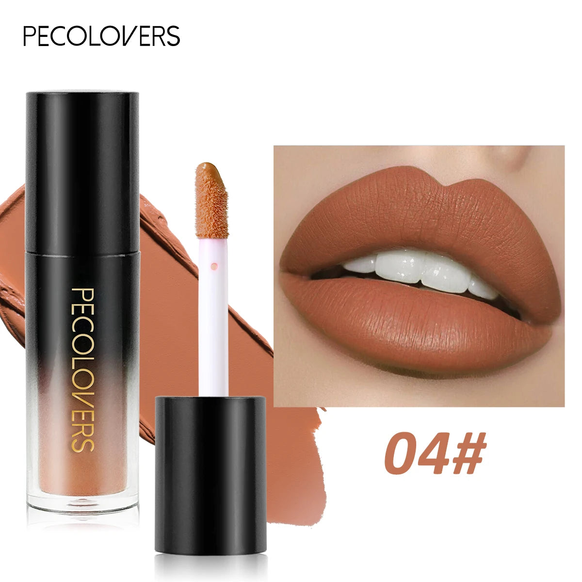 1PC Non-Stick Long Lasting Lip Glaze & Lip Mud , Highly Saturated Matte Liquid Lipsticks ,Makeup Lip Gloss,Valentine's Day Gift Zpaxo 04