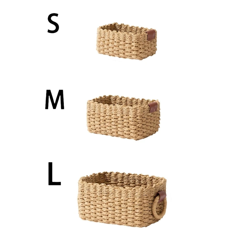 Recycled Paper Basket Sturdy Household Organizers Tidying Space
