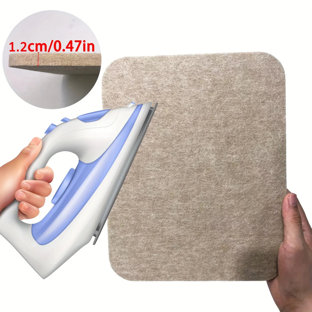 1 pc High-Temperature Resistant Wool Felt Ironing Mat - Portable Pressing Pad For Sewing & Quilting, Brown, 8" x 10", 0.47in Zpaxo Light brown