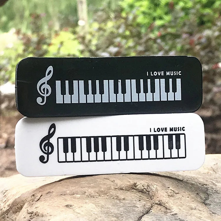 Piano Note Shape Erasers 3-Pack | Treble Clef Music Gift Novelty Eraser Set Zpaxo