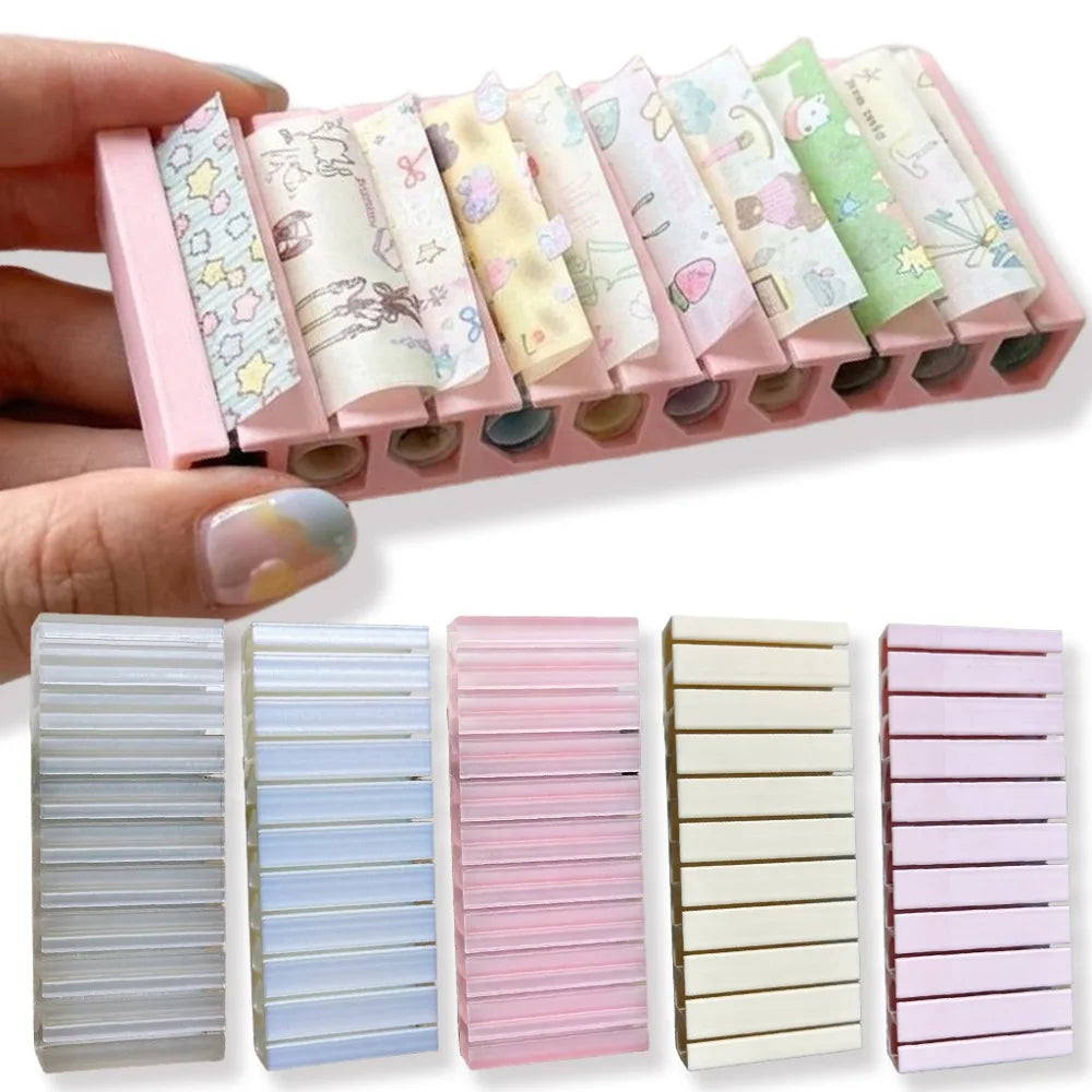 10-Slot Nail Transfer Paper Holder 3D Printed Organizer Box Foil Zpaxo