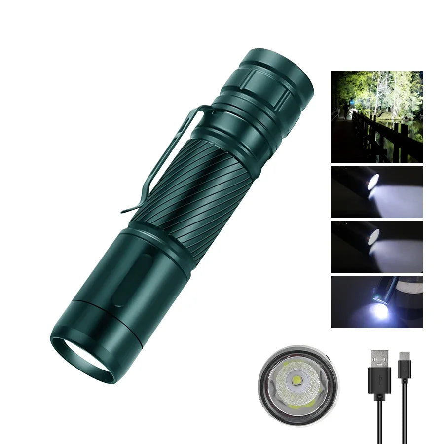 KDULIT 1000LM Tactical LED Flashlight | Type-C Rechargeable IPX6