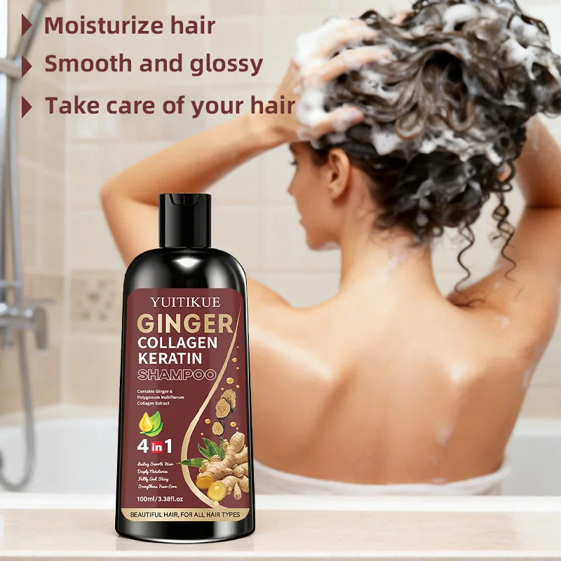YUITIKUE Ginger Collagen Shampoo – Smooth & Glossy Hair Collagen Hair Shampoo Zpaxo