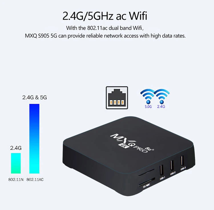 2026 New Smart TV Box Android 14 WiFi 6 BT 5.4 Dual UI Interface 4K Ultra HD Smart Media Player EU plug Zpaxo