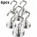 Magnetic Hook Heavy Duty, No Drill Wall Hooks for Bathroom Kitchen, Strong Hold Zpaxo 6PCS