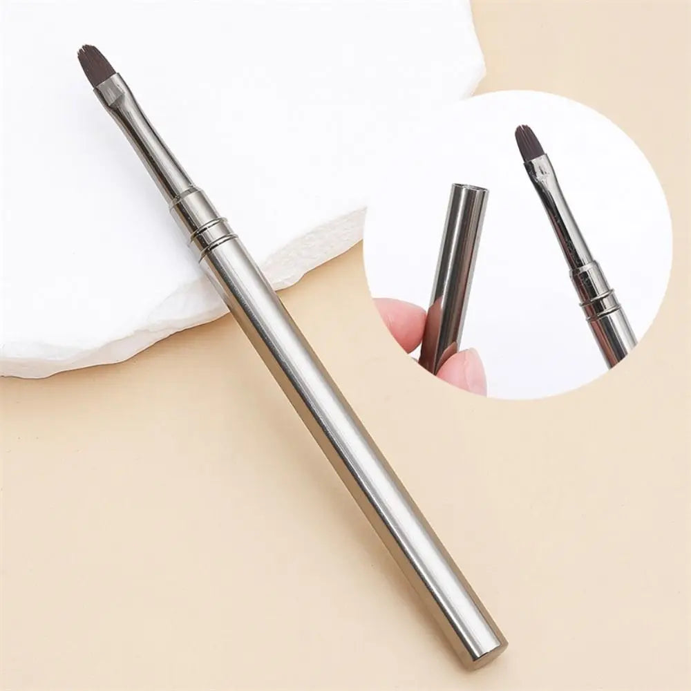 Round Head Nail Art Gel Brush Metal Handle Aluminum Tube Nail Manicure Pen Nail Art Coloring Nail Application Tools Zpaxo