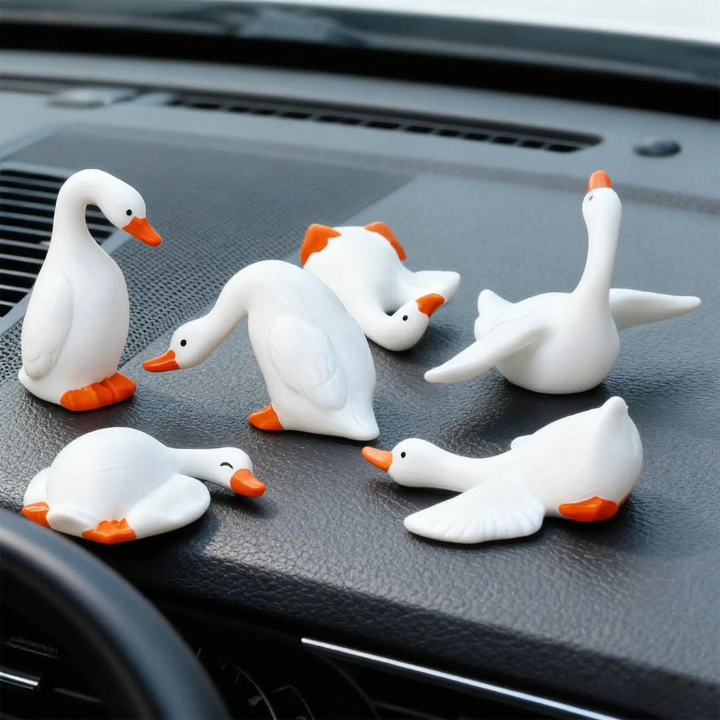 Dashboard Figurines 6 Geese Car Interior Statue Decor Desktop