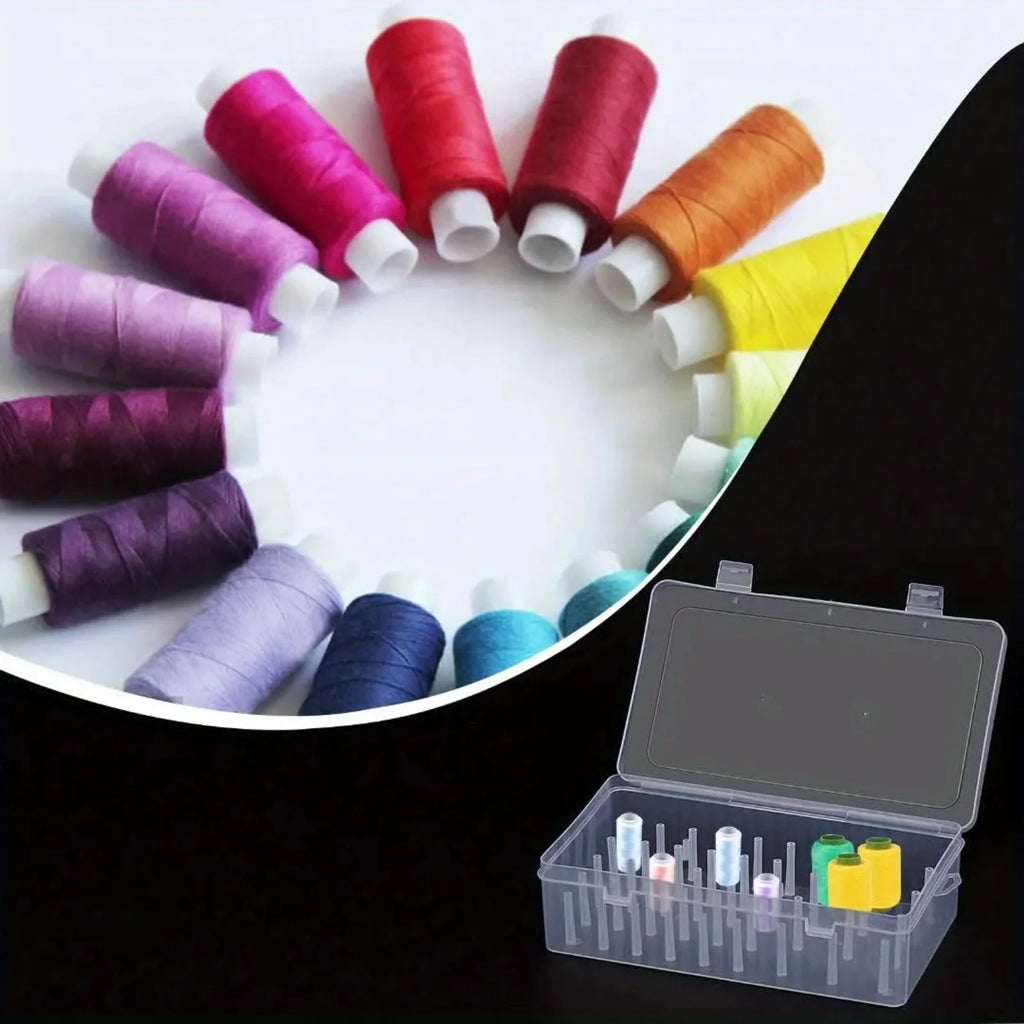 42-Spool Thread Storage Box – Lockable Portable Organizer Thread Storage Box Zpaxo