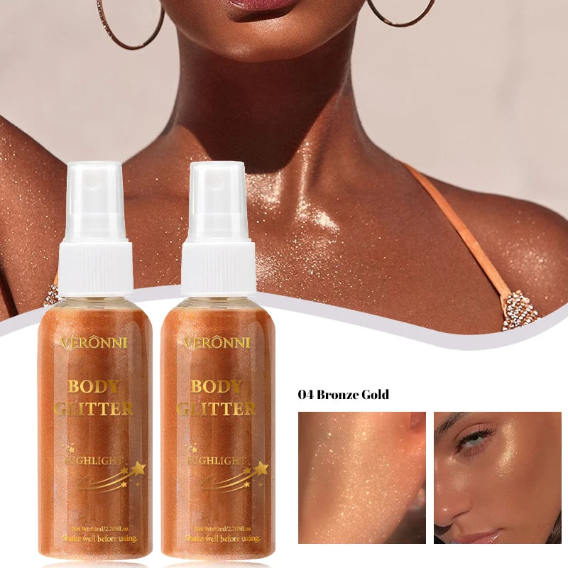 Body Liquid Highlight Shimmer Glow Makeup Long Lasting Sequin Zpaxo 04
