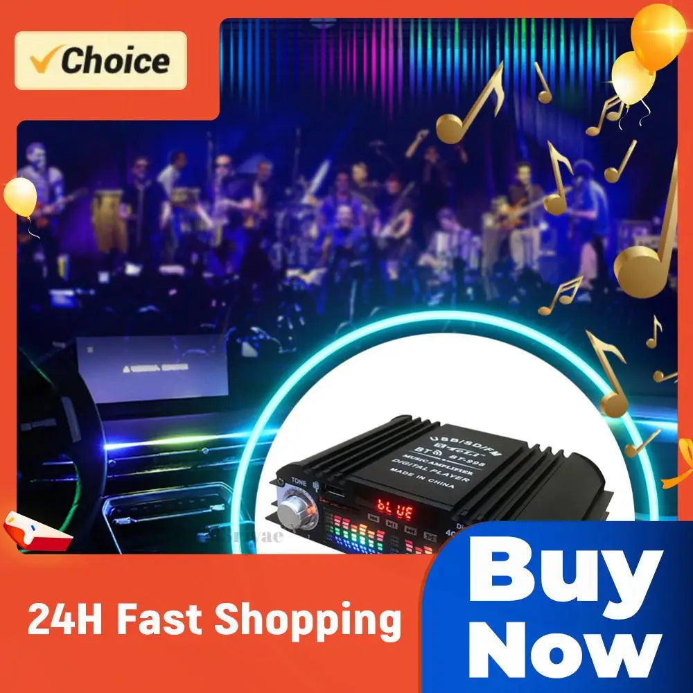 1600W Peak Power Karaoke Player Remote Control Bluetooth-Compatible Home Car Power Amplifier FM USB Mini HIFI Digital Stereo Amp Zpaxo Default Title