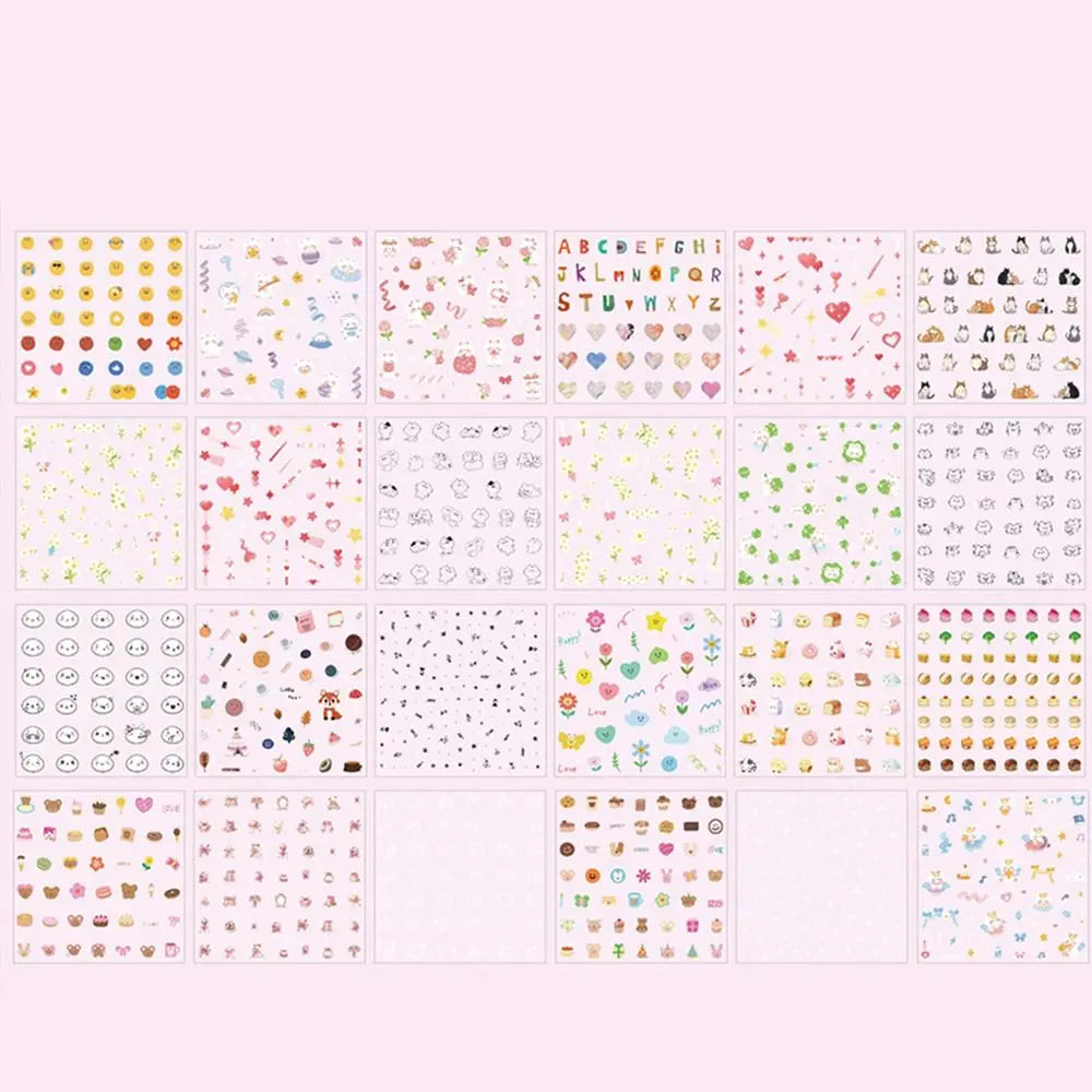 24pcs Cartoon No-Repeat Nail Sticker DIY Self Adhesive Cartoon Stickers Multifunction Cup Stickers For Nail Art Decoration Zpaxo