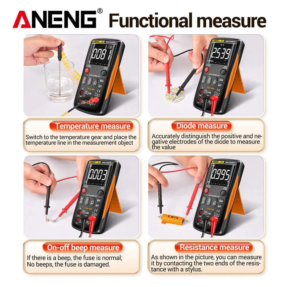 ANENG Q1 Digital Multimeter Multimetro DIY Transistor Capacitor NCV