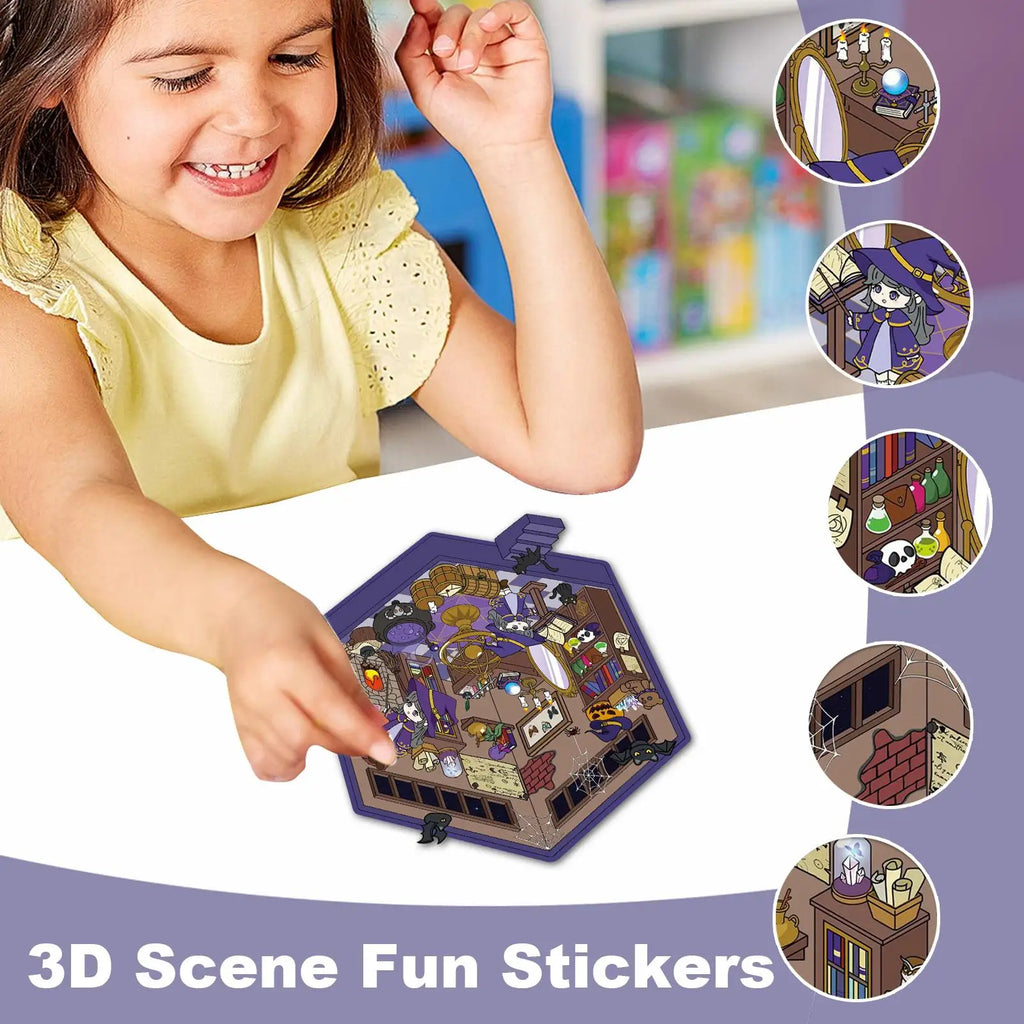 Miniature House Sticker Sets 3D Effect Scrapbook Decals Stress Relief Landscaping Decals For Craft Enthusiasts Teachers Boys Zpaxo