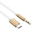 USB-C to 3.5mm AUX Audio Cable Adapter | Car & Phone USB-C Audio Adapter Zpaxo Gold