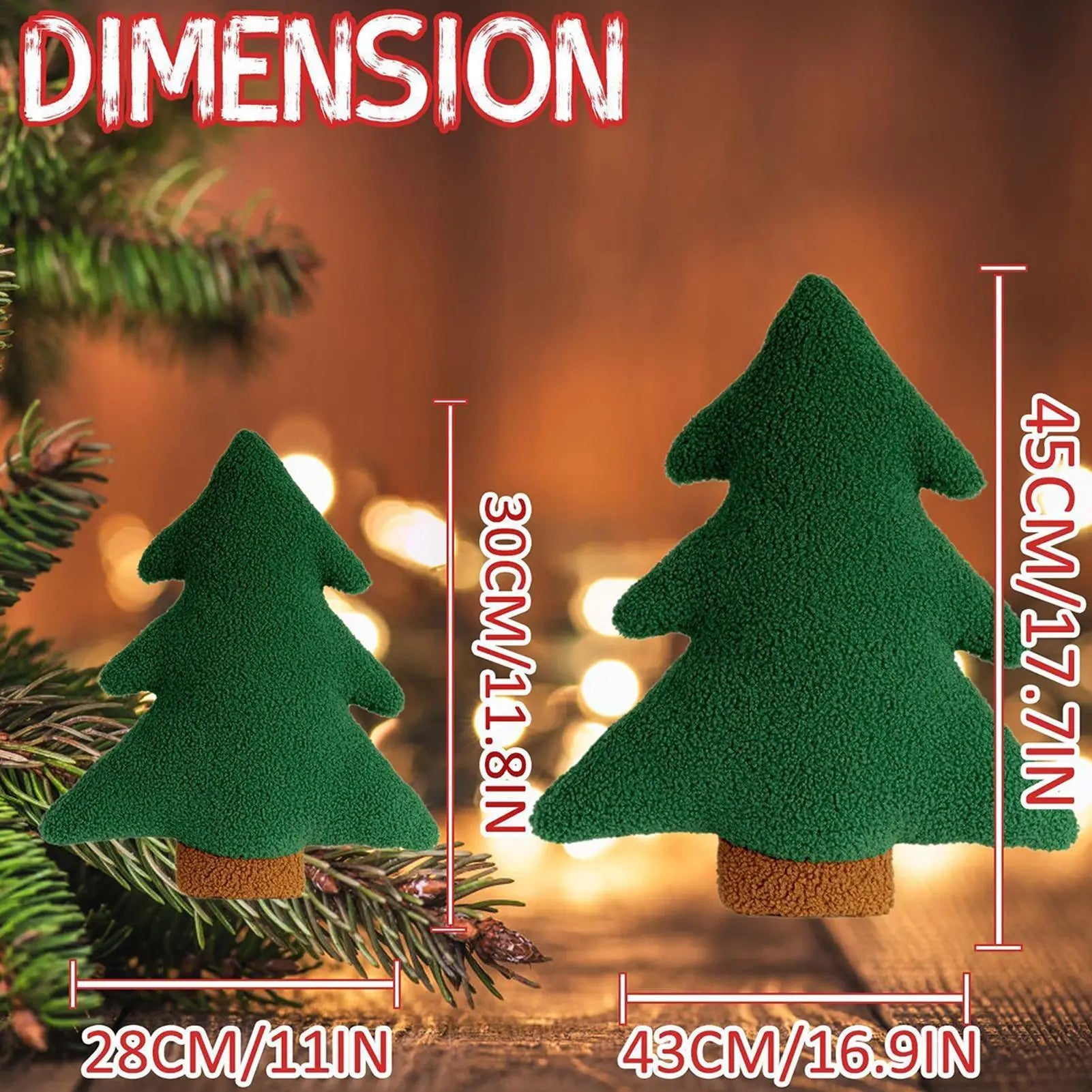 Christmas Tree Pillow Soft Plush Throw Cushion Sofa Bed Couch Bedroom