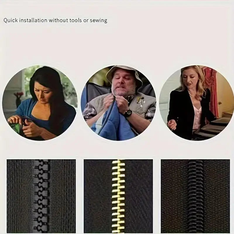 6pcs Zipper Repair Kit with Detachable Pulls & Sliders for Bags, Jackets, Shoes, No-Tools Needed Zpaxo