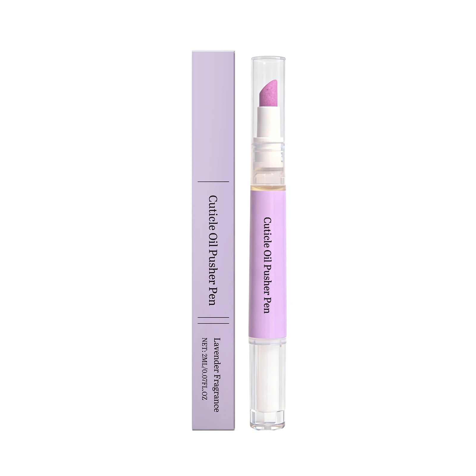 2-in-1 Cuticle Oil Pusher Pen | Lavender Nail Care Tool Cuticle Oil Pen Zpaxo 2ml Boxed